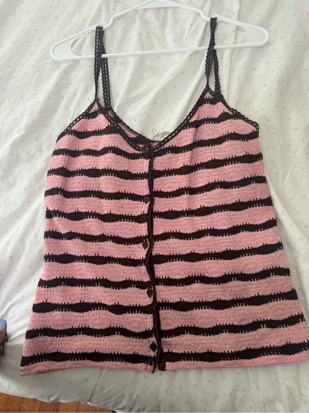 Striped knit tank top